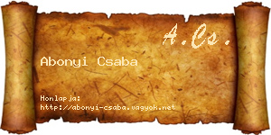 Abonyi Csaba névjegykártya
