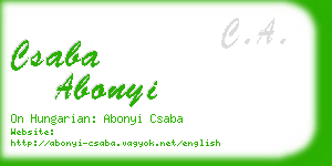 csaba abonyi business card
